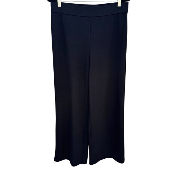 Isaac Mizrahi Live Womens Black Wide-Leg High-Waist Wide Leg Trousers Pants M - Picture 1 of 7